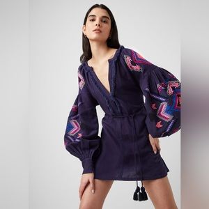 NWT French Connection Alotta Embroidered Linen Dress